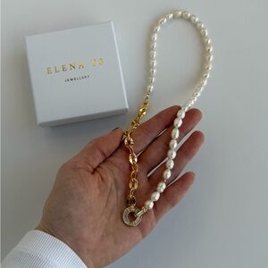 648 Pearl Necklace Gold Chain